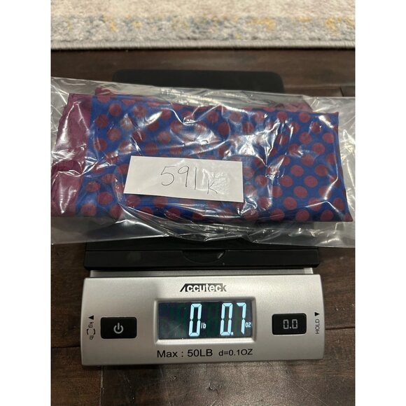 Silk Polka Dot Square Scarf Blue Burgundy Lightweight Shawl Neck Wrap Retro - Picture 7 of 7